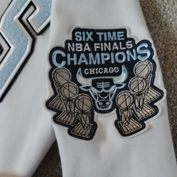 White Graphic Sweater with Blue Accents - Picture 5 of 13